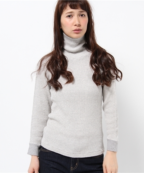 BEAMS BOY（ビームスボーイ）の「MILLER / サーマル タートルネック ロングスリーブ（Tシャツ/カットソー・レディース・ホワイト/グレー・ONE SIZE）」の2枚目の写真