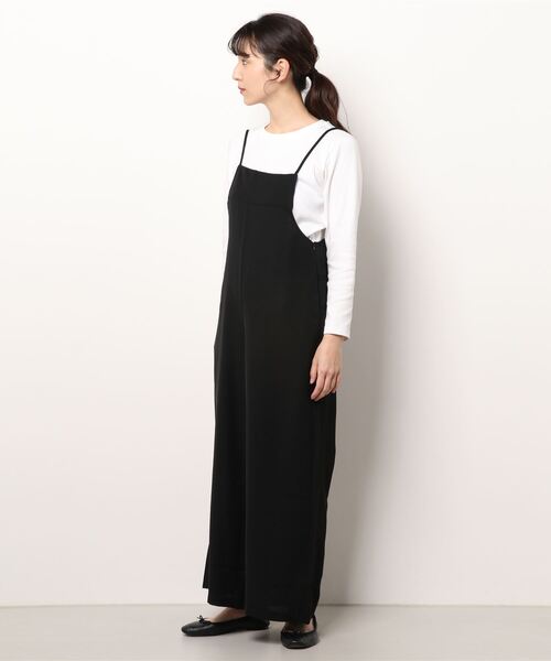 オールインワン サロペット ジーンズ ワイドパンツ 細ストラップ セール】細ストラップ ワイドパンツ サロペット（サロペット
