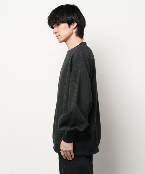 JUNRED（ジュンレッド）の「カットメルトンルーズプルオーバー（スウェット・メンズ・ブラウン/グリーン/チャコールグレー/グレー・S/L/M）」の5枚目の写真