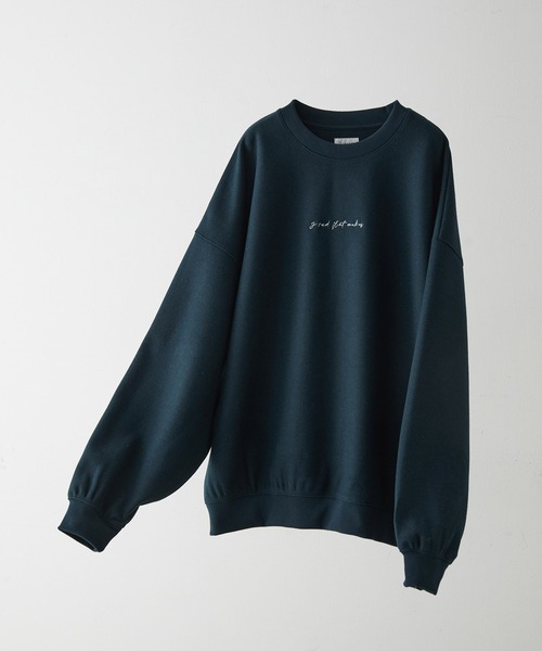 JUNRED（ジュンレッド）の「カットメルトンルーズプルオーバー（スウェット・メンズ・ブラウン/グリーン/チャコールグレー/グレー・S/L/M）」の9枚目の写真