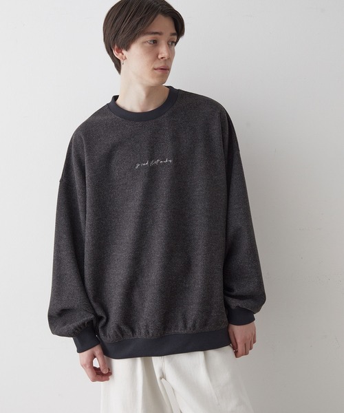 JUNRED（ジュンレッド）の「カットメルトンルーズプルオーバー（スウェット・メンズ・ブラウン/グリーン/チャコールグレー/グレー・S/L/M）」の13枚目の写真