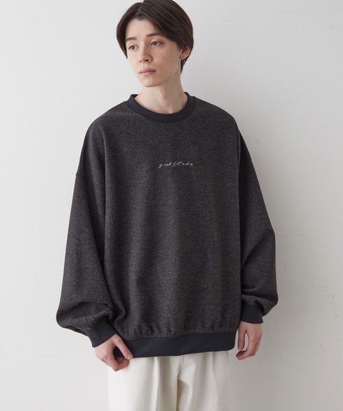 JUNRED（ジュンレッド）の「カットメルトンルーズプルオーバー（スウェット・メンズ・ブラウン/グリーン/チャコールグレー/グレー・S/L/M）」の14枚目の写真