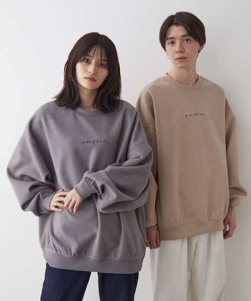 JUNRED（ジュンレッド）の「カットメルトンルーズプルオーバー（スウェット・メンズ・ブラウン/グリーン/チャコールグレー/グレー・S/L/M）」の12枚目の写真