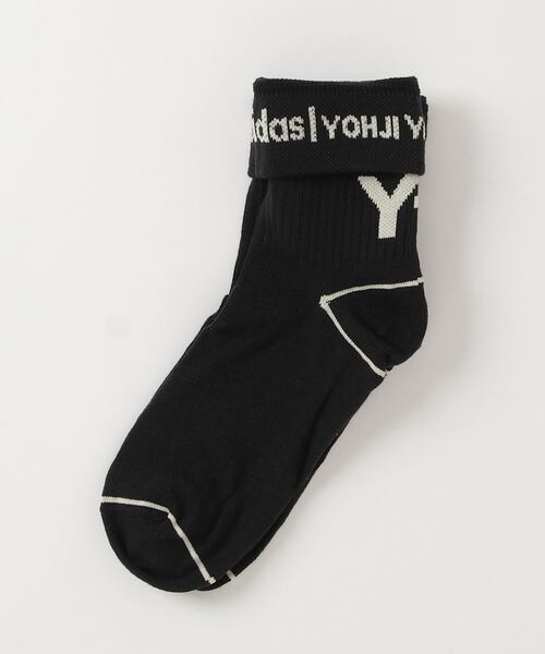 Y-3(ワイスリー)の「Y-3 T SOCKS HI(ソックス/靴下・メンズ・ブラック×イエロー・SMALL/MEDIUM/LARGE/X-SMALL)」の2枚目の写真