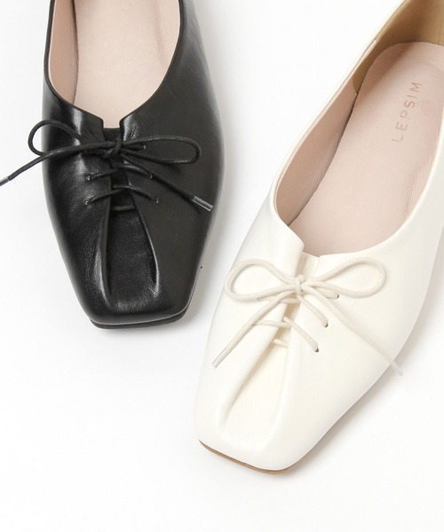 LEPSIM（レプシィム）の「レースアップフラットパンプス　261207（パンプス・レディース・ブラック/オフホワイト・LARGE/MEDIUM）」の21枚目の写真