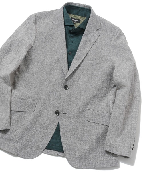 MEN'S BIGI（メンズビギ）の「楊流シャンブレーサマーストレッチジャケット（テーラードジャケット・メンズ・ベージュ/ネイビー/グレー・01/02/03/04）」の2枚目の写真