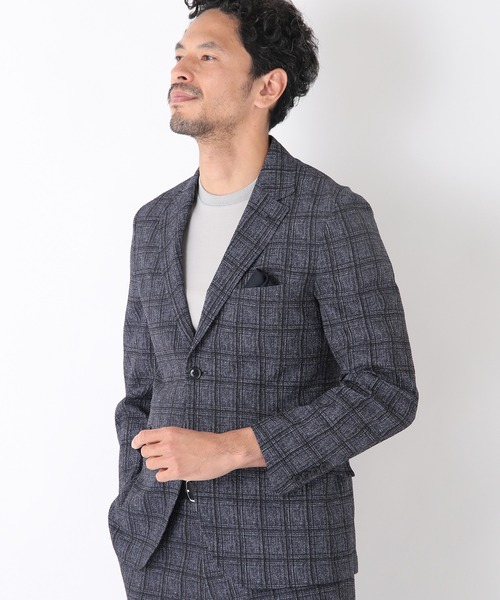 MEN'S BIGI（メンズビギ）の「楊流シャンブレーサマーストレッチジャケット（テーラードジャケット・メンズ・ベージュ/ネイビー/グレー・01/02/03/04）」の9枚目の写真