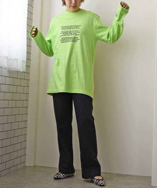 palm RICHE(ポームリシュ)の「プティロゴロンT(Tシャツ/カットソー・レディース・オフホワイト/ピンク/ライトグリーン・M)」の15枚目の写真