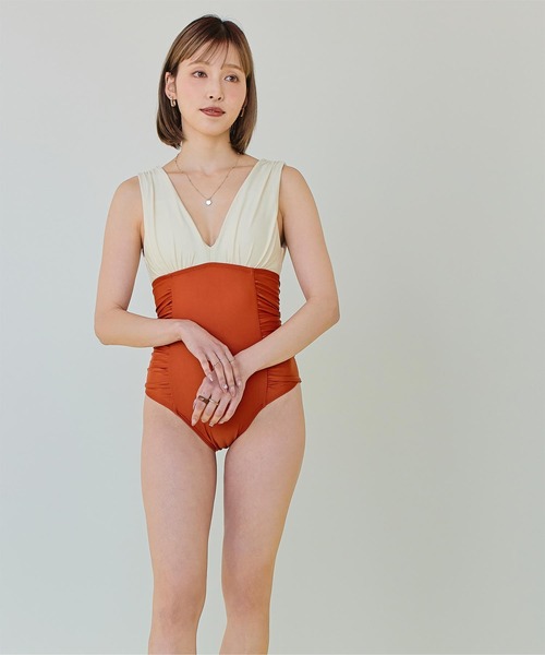 セール】深Vネックシンプルワンピース/水着(水着)|SEA DRESS セール】深Vネックシンプルワンピース/水着(水着)|SEA DRESS
