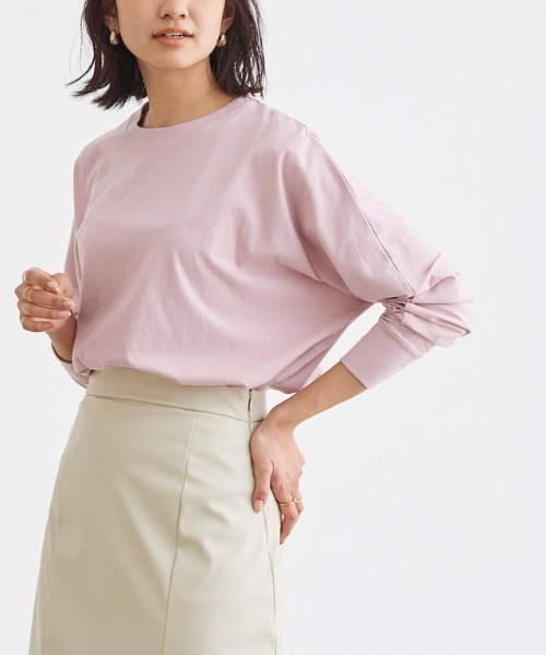 Pierrot（ピエロ）の「ドルマンスリーブロングＴシャツ（Tシャツ/カットソー・レディース・ラベンダー/ミント/チャコール/グレイッシュベージュ/オフホワイト/ピンク・L/M）」の20枚目の写真