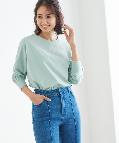 Pierrot（ピエロ）の「ドルマンスリーブロングＴシャツ（Tシャツ/カットソー・レディース・ラベンダー/ミント/チャコール/グレイッシュベージュ/オフホワイト/ピンク・L/M）」の13枚目の写真