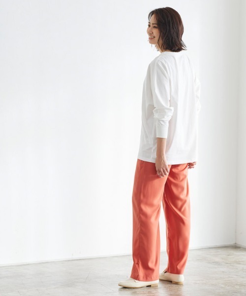 Pierrot（ピエロ）の「ドルマンスリーブロングＴシャツ（Tシャツ/カットソー・レディース・ラベンダー/ミント/チャコール/グレイッシュベージュ/オフホワイト/ピンク・L/M）」の17枚目の写真