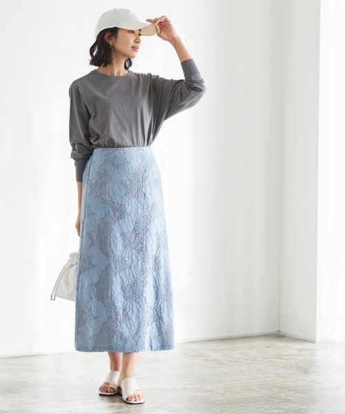 Pierrot（ピエロ）の「ドルマンスリーブロングＴシャツ（Tシャツ/カットソー・レディース・ラベンダー/ミント/チャコール/グレイッシュベージュ/オフホワイト/ピンク・L/M）」の14枚目の写真