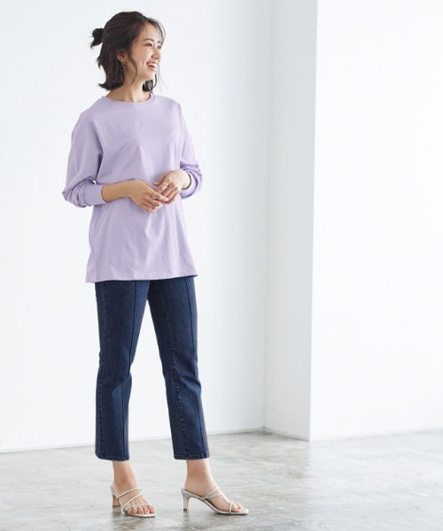 Pierrot（ピエロ）の「ドルマンスリーブロングＴシャツ（Tシャツ/カットソー・レディース・ラベンダー/ミント/チャコール/グレイッシュベージュ/オフホワイト/ピンク・L/M）」の11枚目の写真