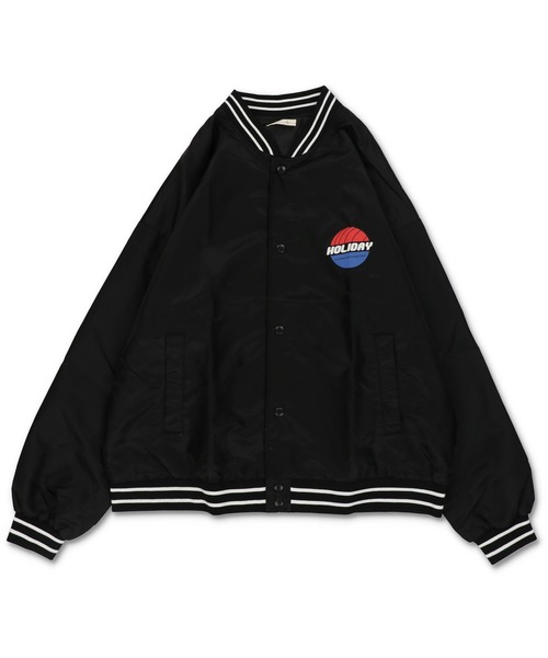 SPINNS（スピンズ）の「【ゆったりシルエット】バックロゴ ナイロンスタジャン（スタジャン・レディース・オフホワイト/ダークグリーン/ネイビー/ブラック・ONESIZE）」の21枚目の写真