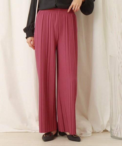 libelle more（リベル モア）の「カットジョーゼット　ボックスプリーツパンツ（その他パンツ・レディース・ブラック/ピンク/グリーン・L/M）」の3枚目の写真