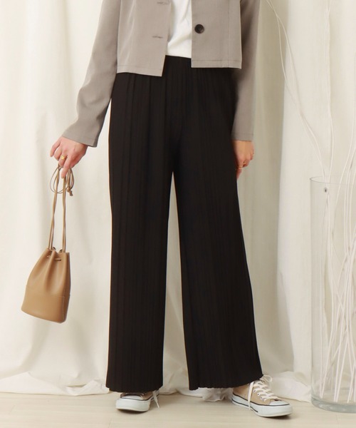 libelle more（リベル モア）の「カットジョーゼット　ボックスプリーツパンツ（その他パンツ・レディース・ブラック/ピンク/グリーン・L/M）」の9枚目の写真