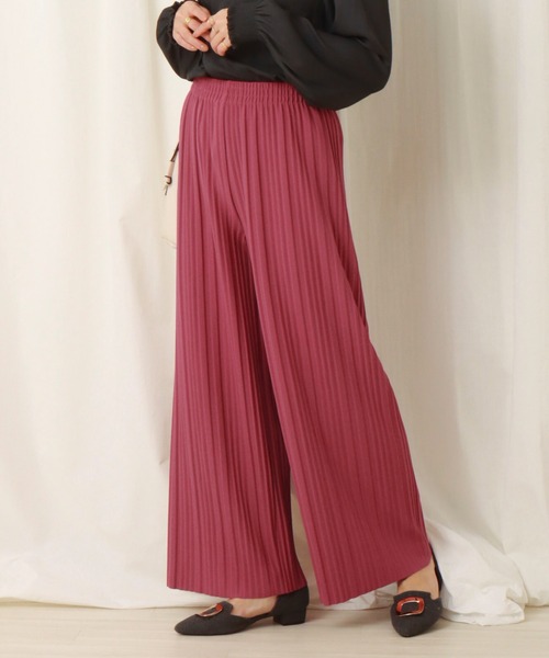 libelle more（リベル モア）の「カットジョーゼット　ボックスプリーツパンツ（その他パンツ・レディース・ブラック/ピンク/グリーン・L/M）」の4枚目の写真
