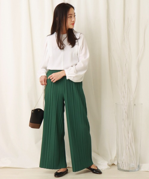 libelle more（リベル モア）の「カットジョーゼット　ボックスプリーツパンツ（その他パンツ・レディース・ブラック/ピンク/グリーン・L/M）」の8枚目の写真