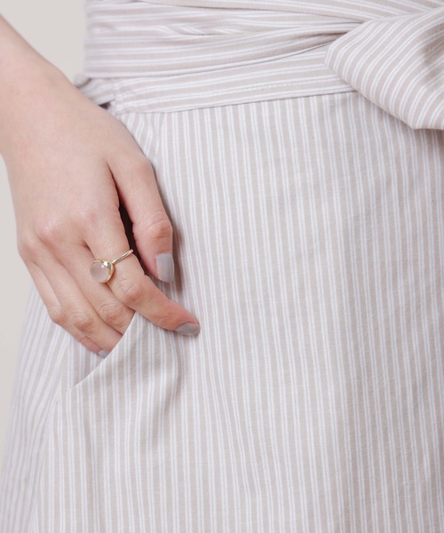 flower（フラワー）の「フレッシュストライプスカート（スカート・レディース・ベージュ/ブルー・FREE）」の11枚目の写真