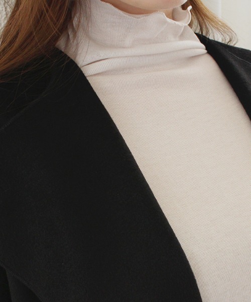 MODE ROBE(モードローブ)の「シアーハイネックトップス(Tシャツ/カットソー・レディース・オフホワイト/ライトグレー・FREE)」の3枚目の写真