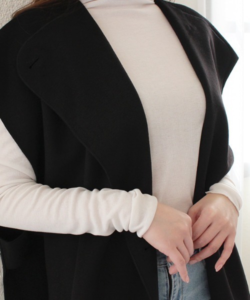 MODE ROBE(モードローブ)の「シアーハイネックトップス(Tシャツ/カットソー・レディース・オフホワイト/ライトグレー・FREE)」の16枚目の写真