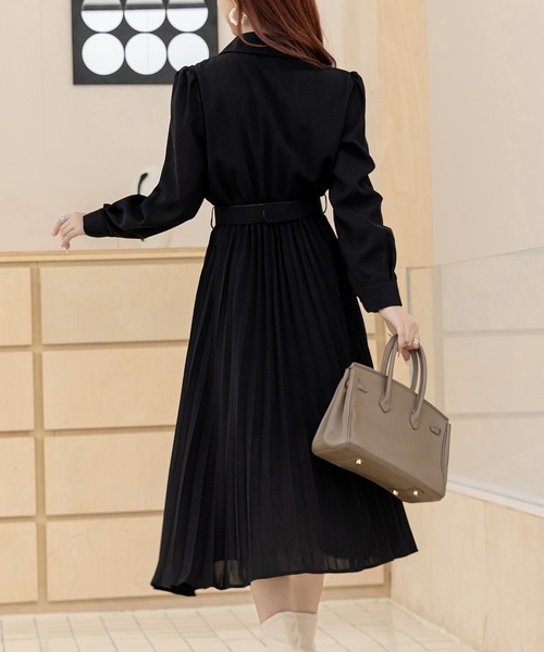 [DINT] D9544 ベルトセット プリーツワンピース DAY CLOSET（デイ クローゼット）の「レディース アコーディオン