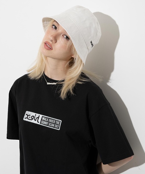 X-girl（エックスガール）の「GLITTER BOX LOGO S/S TEE/グリッター　ラメ　ボックスロゴTシャツ/半袖（Tシャツ/カットソー・レディース・ブラック/ホワイト/パープル・XL/M/S/L）」の3枚目の写真