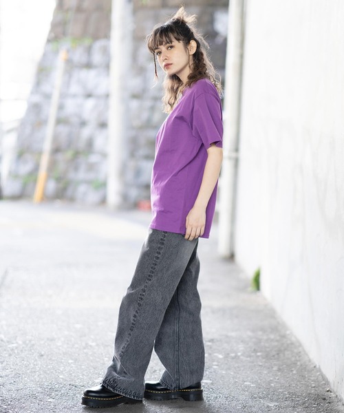 X-girl（エックスガール）の「GLITTER BOX LOGO S/S TEE/グリッター　ラメ　ボックスロゴTシャツ/半袖（Tシャツ/カットソー・レディース・ブラック/ホワイト/パープル・XL/M/S/L）」の14枚目の写真