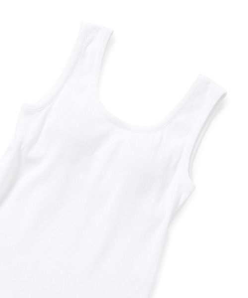 ROPE'(ロペ)の「ベアテレコカップ付きカットソータンクトップ(タンクトップ・レディース・ホワイト/ピンク/スミクロ/ターコイズブルー・38)」の1枚目の写真