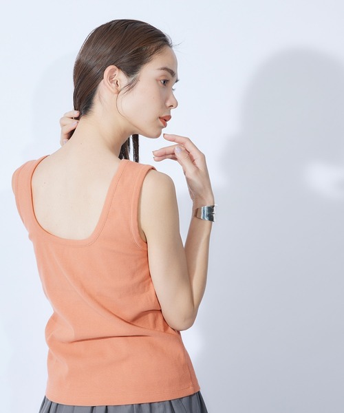 ROPE'(ロペ)の「ベアテレコカップ付きカットソータンクトップ(タンクトップ・レディース・ホワイト/ピンク/スミクロ/ターコイズブルー・38)」の7枚目の写真