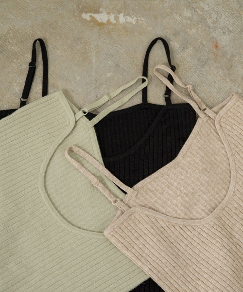 Amiur（エミレ）の「rib line camisole ops（ワンピース・レディース・ブラック/ベージュ/ミント・FREE）」の12枚目の写真