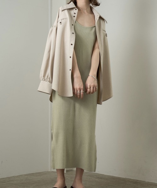 Amiur（エミレ）の「rib line camisole ops（ワンピース・レディース・ブラック/ベージュ/ミント・FREE）」の9枚目の写真