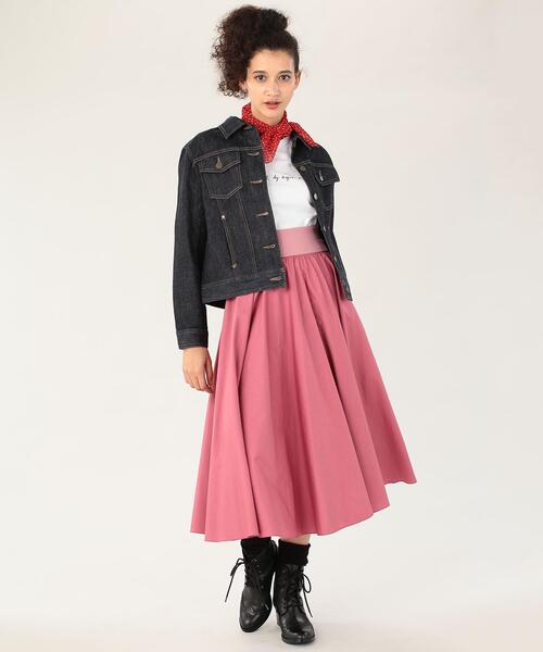 agnes b ラムレザー　ボーダースカート agnes b ラムレザー ボーダースカート