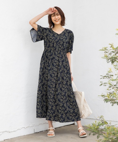 GLOBAL WORK（グローバルワーク）の「サラリラスタイルアップ半袖ワンピース/265464（ワンピース・レディース・オフホワイト/ベージュ/グリーン/ネイビー/アイボリー/ブラック/ホワイト/ホワイト系その他2/その他・MEDIUM/LARGE）」の8枚目の写真