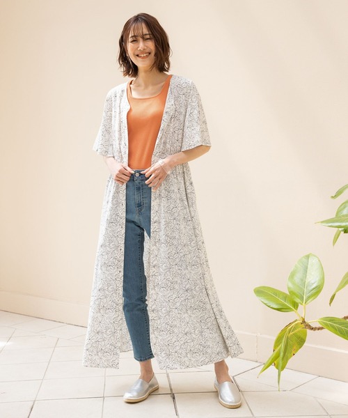 GLOBAL WORK（グローバルワーク）の「サラリラスタイルアップ半袖ワンピース/265464（ワンピース・レディース・オフホワイト/ベージュ/グリーン/ネイビー/アイボリー/ブラック/ホワイト/ホワイト系その他2/その他・MEDIUM/LARGE）」の4枚目の写真