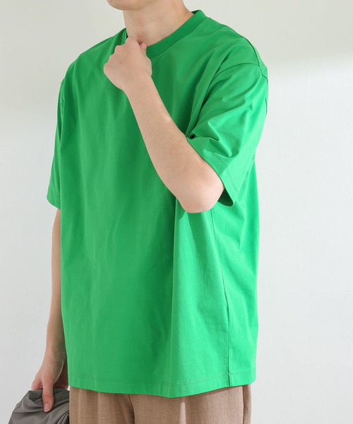 SENSE OF PLACE by URBAN RESEARCH(センスオブプレイスバイアーバンリサーチ)の「スムースシルケットTシャツ(5分袖)(Tシャツ/カットソー・メンズ・グリーン/アイボリー/ミント/ブラック/ホワイト・LARGE/MEDIUM)」の16枚目の写真