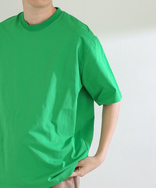 SENSE OF PLACE by URBAN RESEARCH(センスオブプレイスバイアーバンリサーチ)の「スムースシルケットTシャツ(5分袖)(Tシャツ/カットソー・メンズ・グリーン/アイボリー/ミント/ブラック/ホワイト・LARGE/MEDIUM)」の14枚目の写真