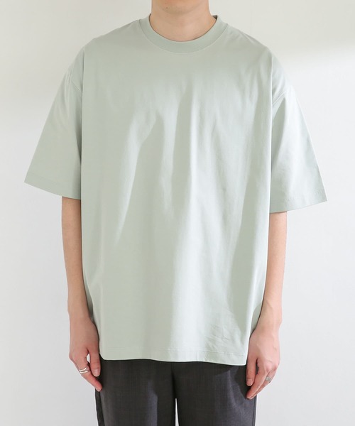 SENSE OF PLACE by URBAN RESEARCH(センスオブプレイスバイアーバンリサーチ)の「スムースシルケットTシャツ(5分袖)(Tシャツ/カットソー・メンズ・グリーン/アイボリー/ミント/ブラック/ホワイト・LARGE/MEDIUM)」の9枚目の写真