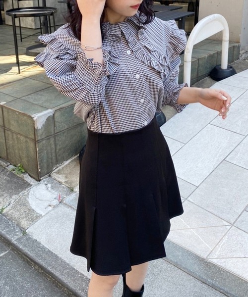 one after another NICE CLAUP（ワンアフターアナザーナイスクラップ）の「推しウケ圧勝　ビックカラーブラウス（シャツ/ブラウス・レディース・オフホワイト/ネイビー/ピンク/チェック/ブルー・FREE）」の18枚目の写真