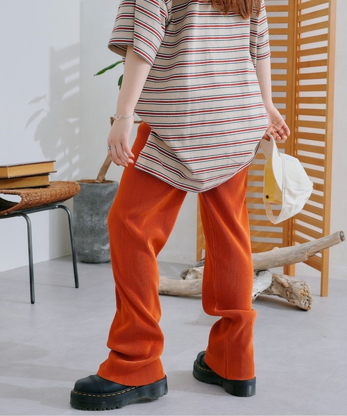 CPCM(シーピーシーエム)の「セルフカットオフプリーツカラーパンツ(その他パンツ・レディース・アイボリー/ブラック/ライトグリーン/ブルー/オレンジ・FREE)」の5枚目の写真