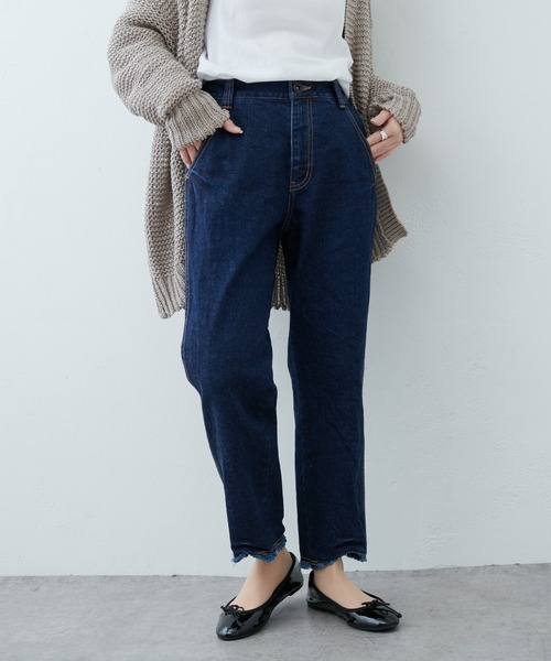 PUAL CE CIN（ピュアルセシン）の「オーガニックコットンカットオフデニムパンツ（その他パンツ・レディース・ホワイト/ナチュラル/インディゴブルー・FREE）」の3枚目の写真