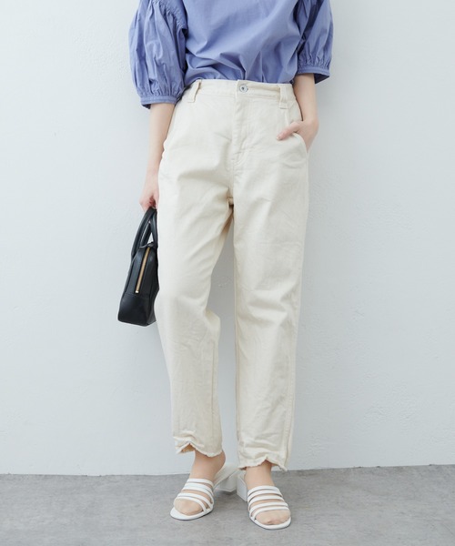 PUAL CE CIN（ピュアルセシン）の「オーガニックコットンカットオフデニムパンツ（その他パンツ・レディース・ホワイト/ナチュラル/インディゴブルー・FREE）」の19枚目の写真