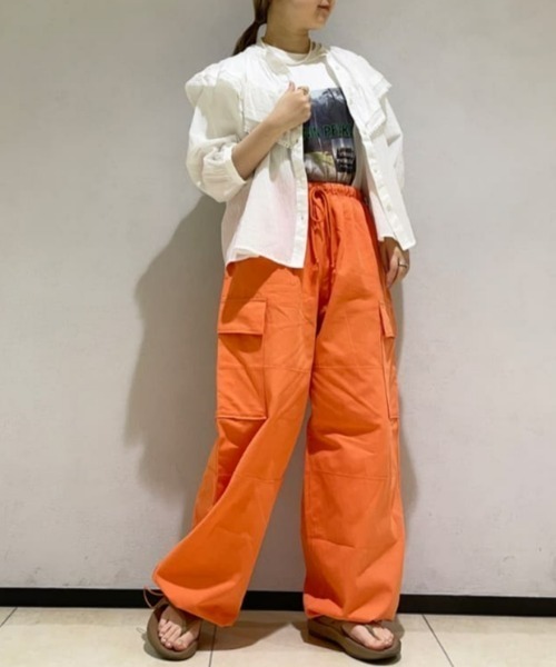 fredy repit（フレディレピ）の「裾ドローイージーカーゴパンツ（カーゴパンツ・レディース・オフホワイト/カーキ/ピンク/オレンジ・38）」の21枚目の写真
