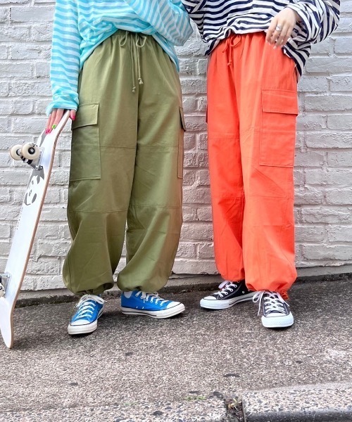 fredy repit（フレディレピ）の「裾ドローイージーカーゴパンツ（カーゴパンツ・レディース・オフホワイト/カーキ/ピンク/オレンジ・38）」の10枚目の写真