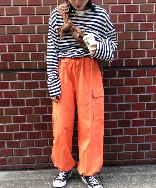 fredy repit（フレディレピ）の「裾ドローイージーカーゴパンツ（カーゴパンツ・レディース・オフホワイト/カーキ/ピンク/オレンジ・38）」の6枚目の写真