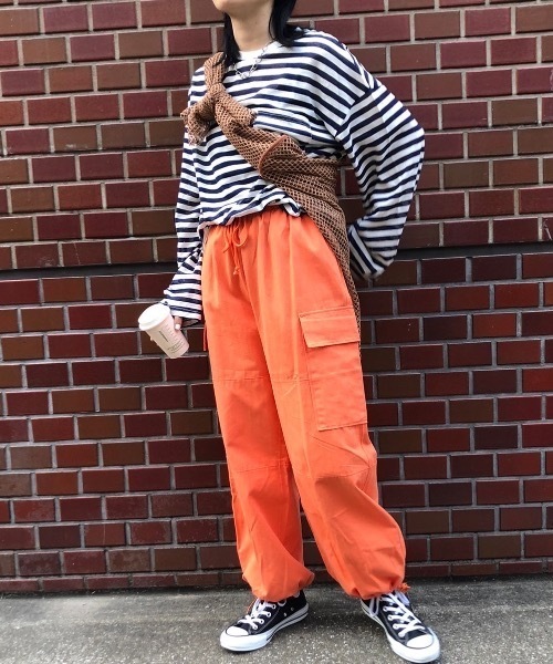 fredy repit（フレディレピ）の「裾ドローイージーカーゴパンツ（カーゴパンツ・レディース・オフホワイト/カーキ/ピンク/オレンジ・38）」の7枚目の写真