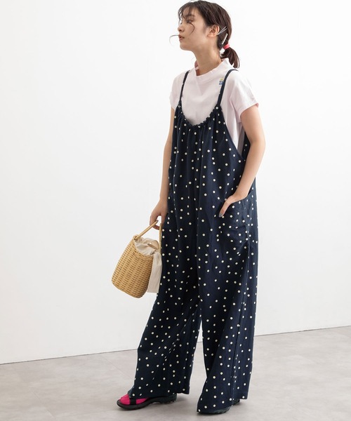 POU DOU DOU（プードゥドゥ）の「リネンレーヨンキャミソールサロペット（サロペット/オーバーオール・レディース・ブラック/ネイビー/カーキ・3）」の5枚目の写真