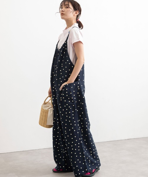 POU DOU DOU（プードゥドゥ）の「リネンレーヨンキャミソールサロペット（サロペット/オーバーオール・レディース・ブラック/ネイビー/カーキ・3）」の6枚目の写真