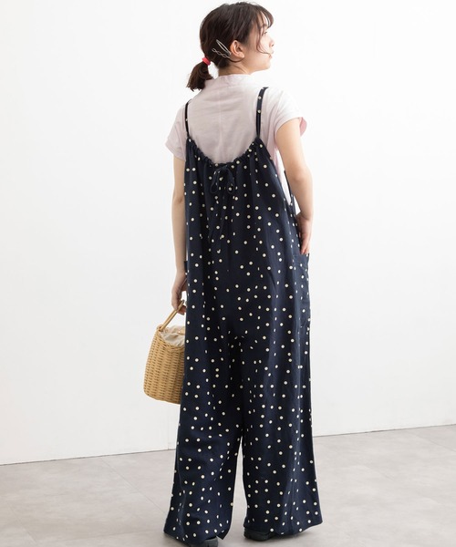 POU DOU DOU（プードゥドゥ）の「リネンレーヨンキャミソールサロペット（サロペット/オーバーオール・レディース・ブラック/ネイビー/カーキ・3）」の7枚目の写真